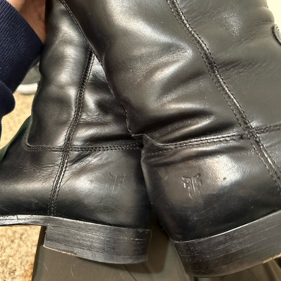 *GUC* FRYE Melissa Button Knee High Black Leather Boots - Picture 7 of 9